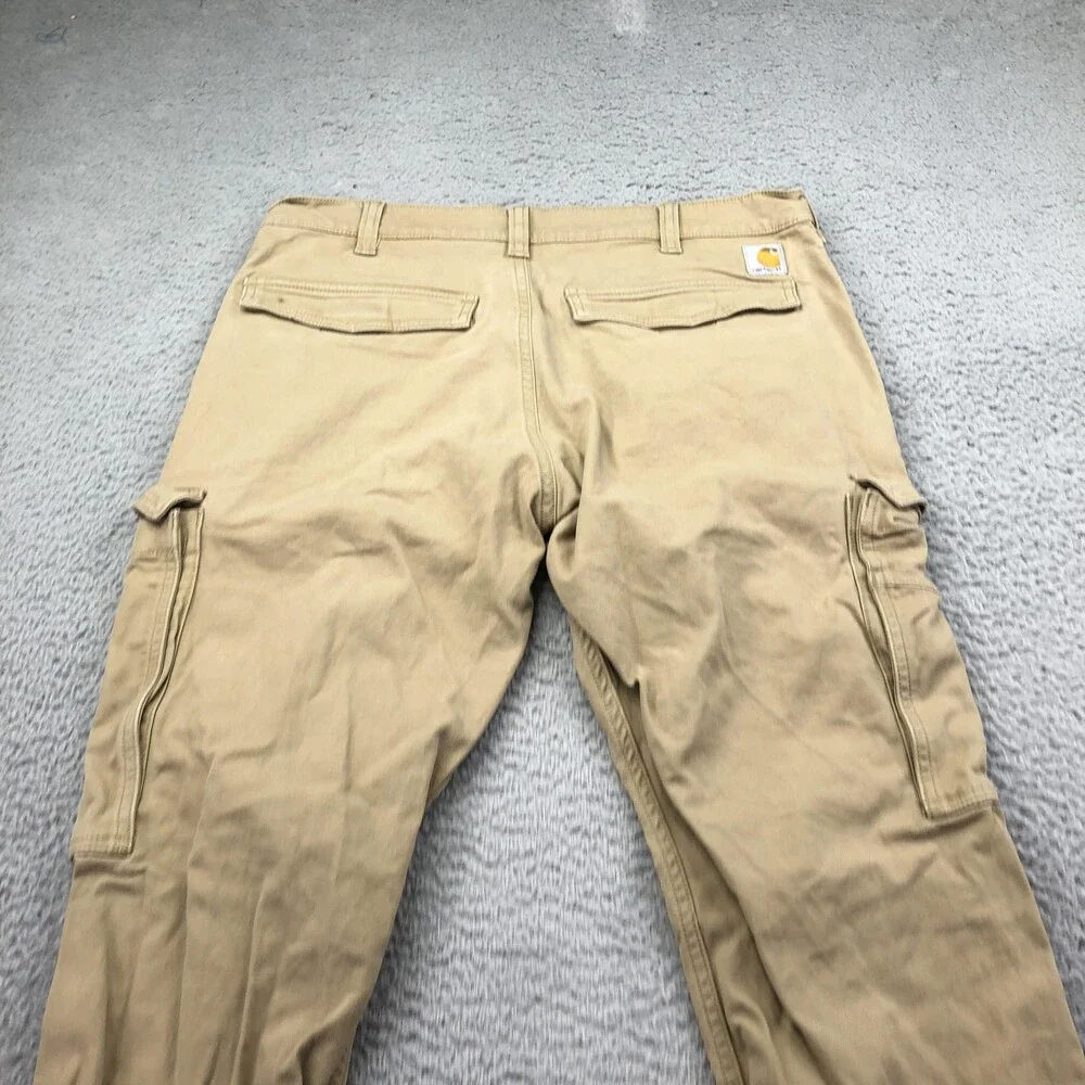 Carhartt Pants Mens 34x30 Beige Cargo Canvas Relaxed Straight Workwear Pockets